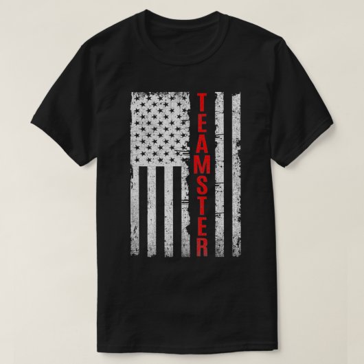 Teamster Proud American Flag Disted T-shirt (Design voorkant)