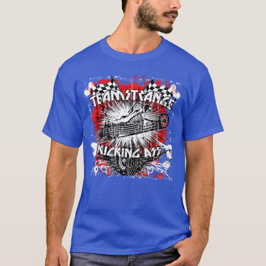 Teamstrange Punk Rock Racer Skeleton Rocking Desig T-shirt (Voorkant)