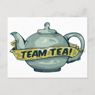 Teamtheepot voor theeliefhebbers briefkaart