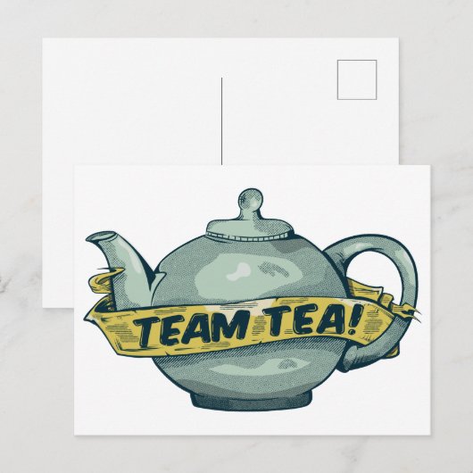 Teamtheepot voor theeliefhebbers briefkaart (Voorkant / Achterkant)