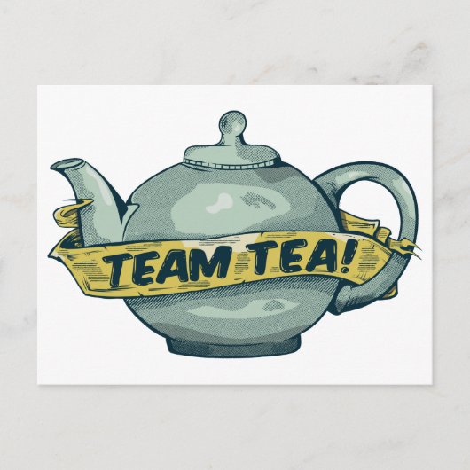 Teamtheepot voor theeliefhebbers briefkaart (Voorkant)