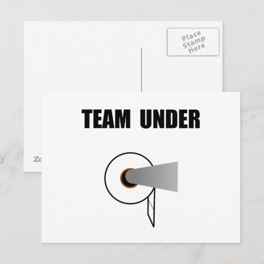 Teamtoiletpapier onder briefkaart (Voorkant / Achterkant)