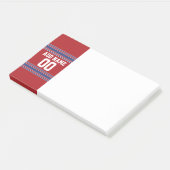 Teamtrui met aangepaste naam en nummer post-it® notes (Schuin)