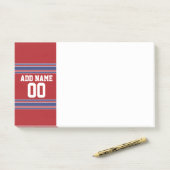 Teamtrui met aangepaste naam en nummer post-it® notes (Op bureau)