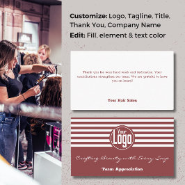 Teamwaardering Elegantie: Haarsalon Dank u Visitekaartje
