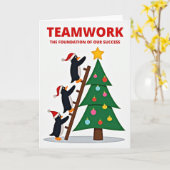 Teamwerk Bouwt Kerstsucces Kaart (Gele Bloem)