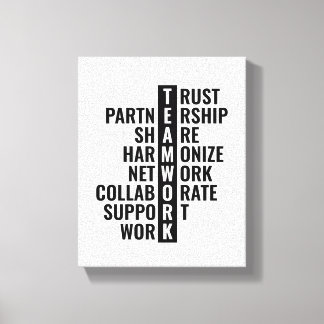 Teamwerk citaat voor kantoor en thuis | Inspireren Canvas Afdruk