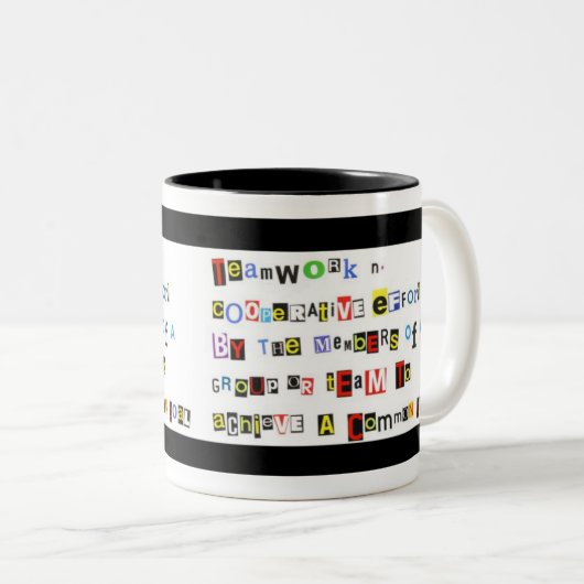 Teamwerk Definition Wraparound Tweekleurige Koffiemok (Voorkant rechts)