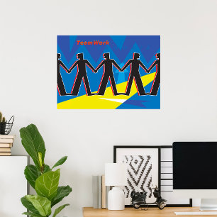 Teamwerk Eenheid Mensen Die Elkaars Hand Vasthoude Poster