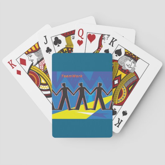 Teamwerk Eenheid Mensen Houden Elkaars Handen Vast Pokerkaarten (Achterkant)