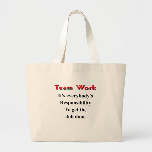 Teamwerk Grote Tote Bag (Voorkant)
