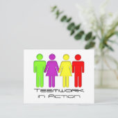 Teamwerk komt samen briefkaart (Staand voorkant)