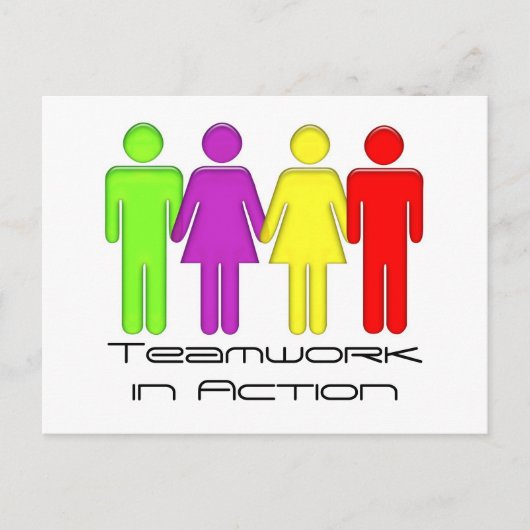 Teamwerk komt samen briefkaart (Voorkant)