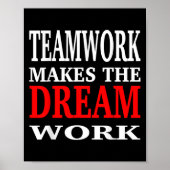 Teamwerk laat de droom werk Teamwerk Motivatie Poster (Voorkant)