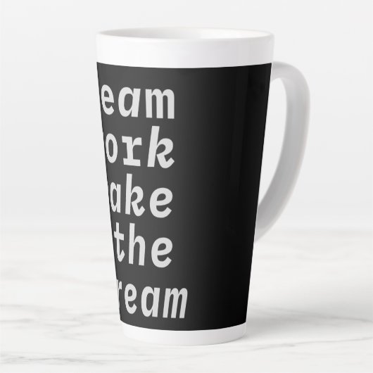 Teamwerk maakt het droom Collectie Latte Mok (Rechterhoek)