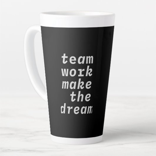 Teamwerk maakt het droom Collectie Latte Mok (Linkerhoek)