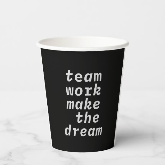Teamwerk maakt het droom Collectie Papieren Bekers (Achterkant)