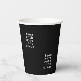 Teamwerk maakt het droom Collectie Papieren Bekers