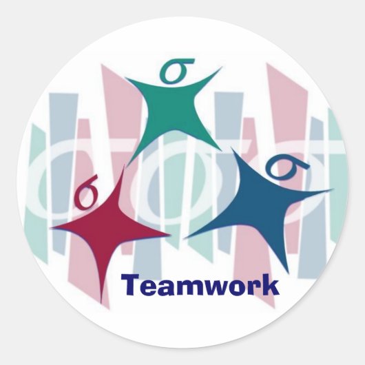 Teamwerk Ronde Sticker (Voorkant)
