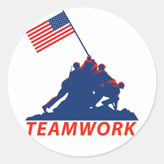 Teamwerk Ronde Sticker (Voorkant)