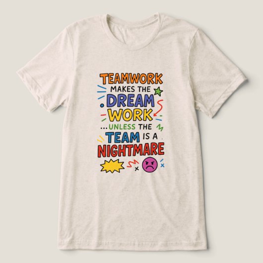 Teamwerk Tri-Blend Shirt (Design voorkant)