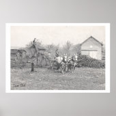 Teamwerk Vintage Kunstposter Poster (Voorkant)