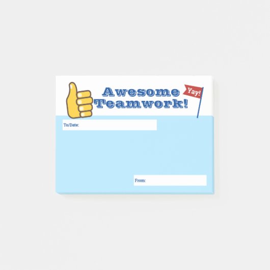 Teamwerk voor erkenning van werknemers na de toeke post-it® notes (Voorkant)