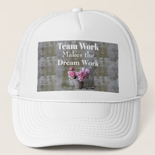 Teamwerkstelling — loophoed trucker pet (Voorkant)