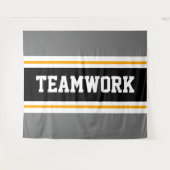 TEAMWORK Athletic Grey Zwart Wit Racing Stripes Wandkleed (Voorkant (horizontaal))
