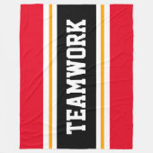 TEAMWORK Athletic Helder Rood Zwart Wit Strepen Fleece Deken (Voorkant)