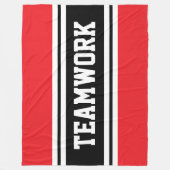 TEAMWORK Athletic Red Black White Racing Stripes Fleece Deken (Voorkant)