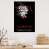 Teamwork Basketbal Motivatie Inspirerend Poster (Keuken)