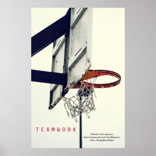 Teamwork Basketbal Motivatie Sport Poster (Voorkant)