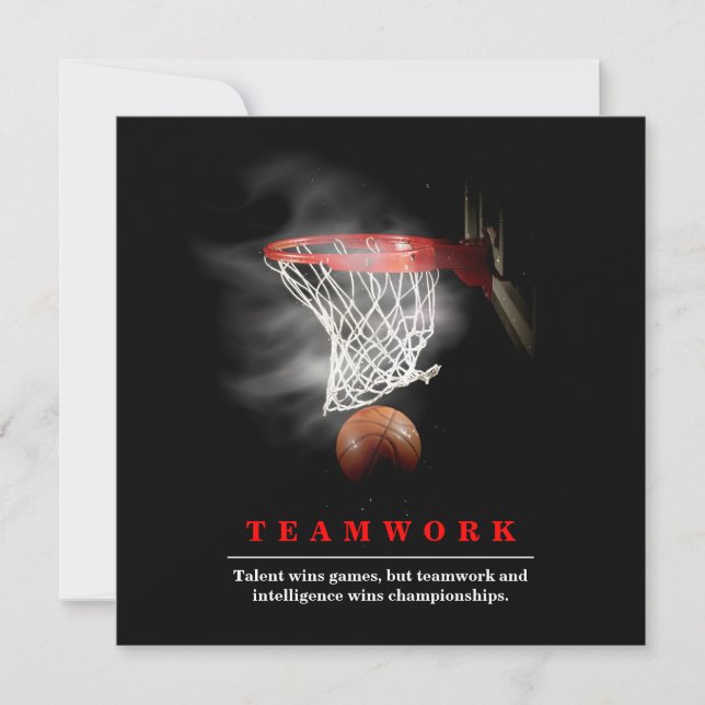Teamwork Basketbal Motiverend Inspirerend  (Voorkant)