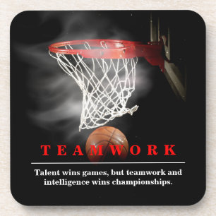 Teamwork Basketbal Motiverend Inspirerend Bier Onderzetter