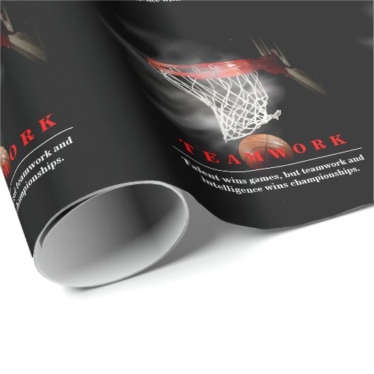 Teamwork Basketbal Motiverend Inspirerend Cadeaupapier (Rol Hoek)