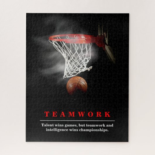 Teamwork Basketbal Motiverend Inspirerend Legpuzzel (Verticaal)