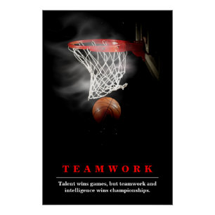 Teamwork Basketbal Motiverend Inspirerend Perfect Poster