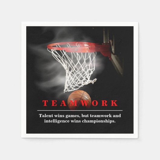 Teamwork Basketbal Motiverend Inspirerend Servet (Voorkant)