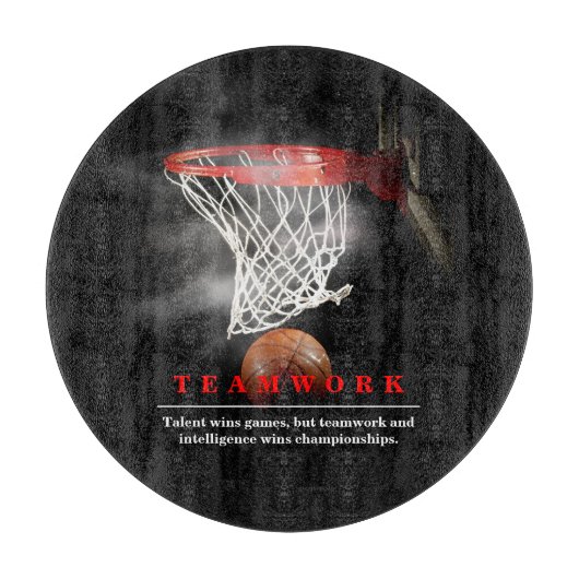 Teamwork Basketbal Motiverend Inspirerend Snijplank (Voorkant)
