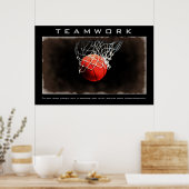 Teamwork Basketball Motivatie Poster (Keuken)