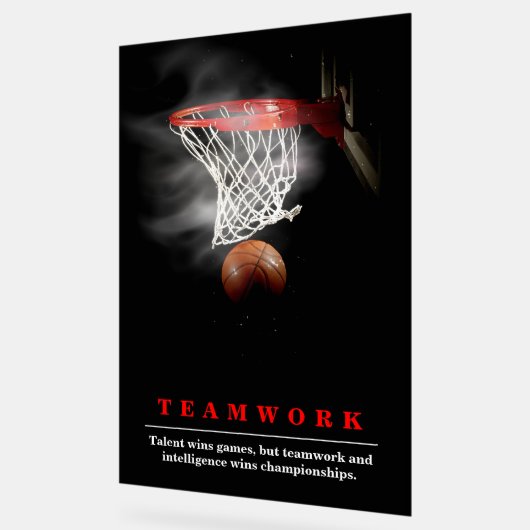 Teamwork Basketball Motivational Inspirational Acryl Bord (Hoek)