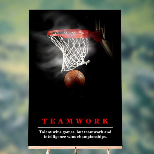 Teamwork Basketball Motivational Inspirational Acryl Bord (Neutraal)