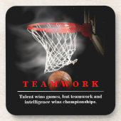 Teamwork Basketball Motivational Inspirational Bier Onderzetter (Voorkant)