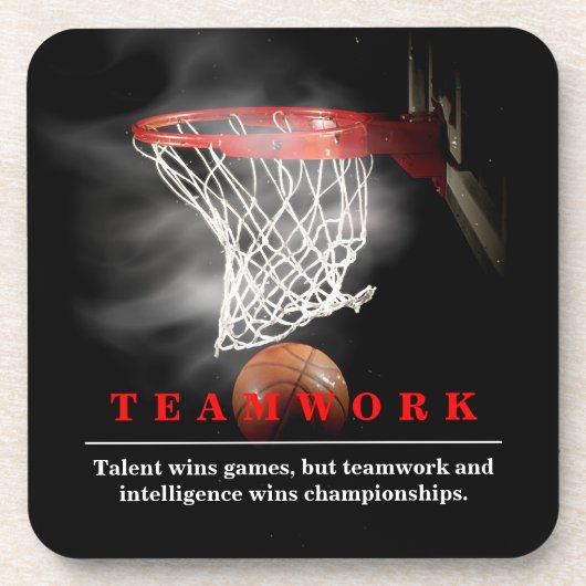 Teamwork Basketball Motivational Inspirational Bier Onderzetter (Voorkant)