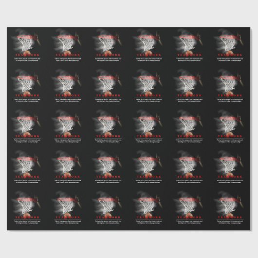 Teamwork Basketball Motivational Inspirational Cadeaupapier (Vlak)