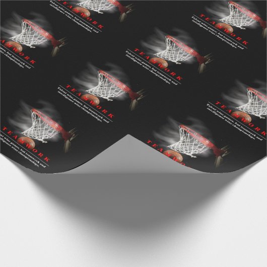 Teamwork Basketball Motivational Inspirational Cadeaupapier (Hoek)