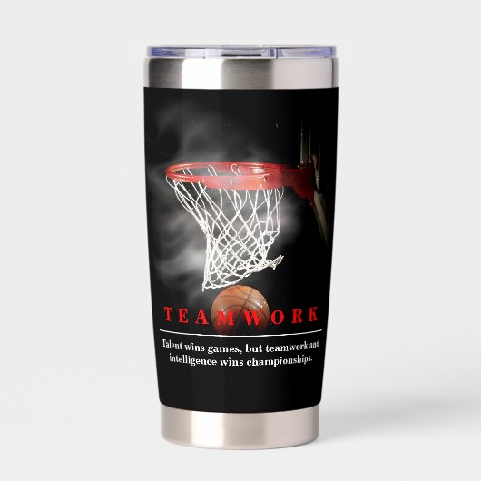 Teamwork Basketball Motivational Inspirational Geïsoleerde Drinkbeker (Voorkant)