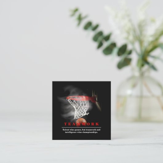 Teamwork Basketball Motivational Inspirational Informatiekaartje (Staand voorkant)