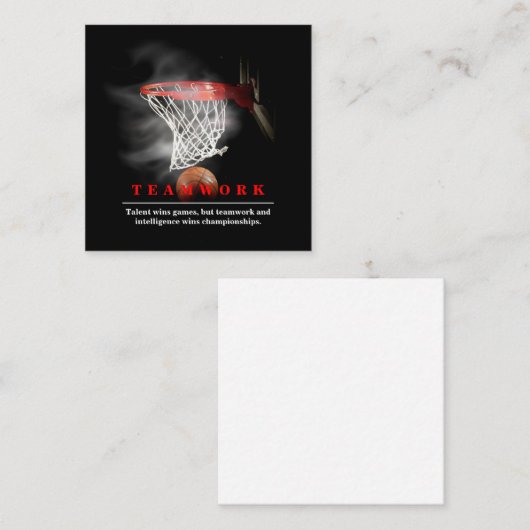 Teamwork Basketball Motivational Inspirational Informatiekaartje (Voorkant / Achterkant)